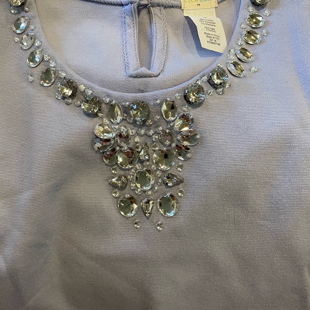Bejeweled periwinkle girls J Crew CrewCut’s dress, size 12.